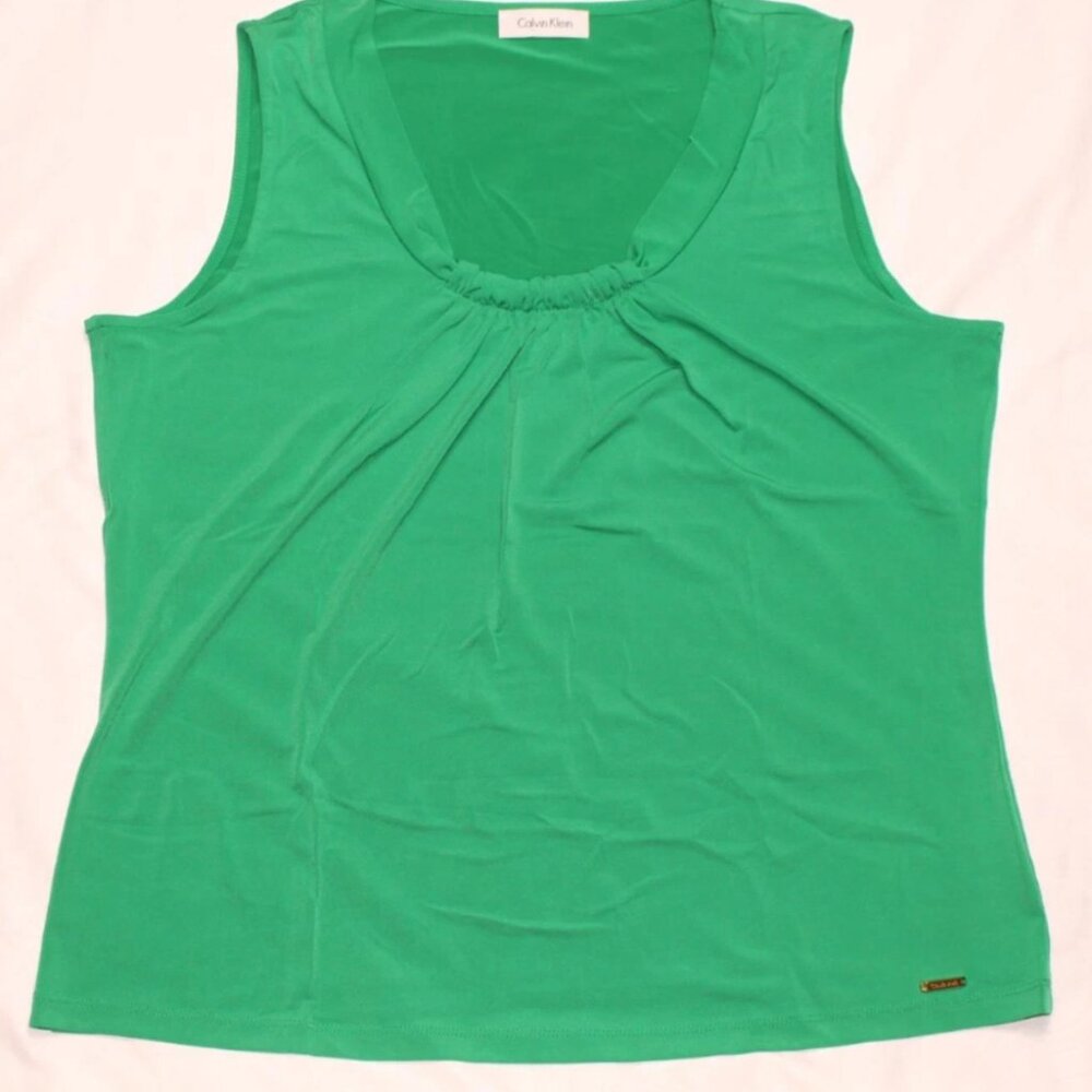 Calvin Klein Women's Sleeveless Green Shirt ST4TM10A NWOT Size XL
